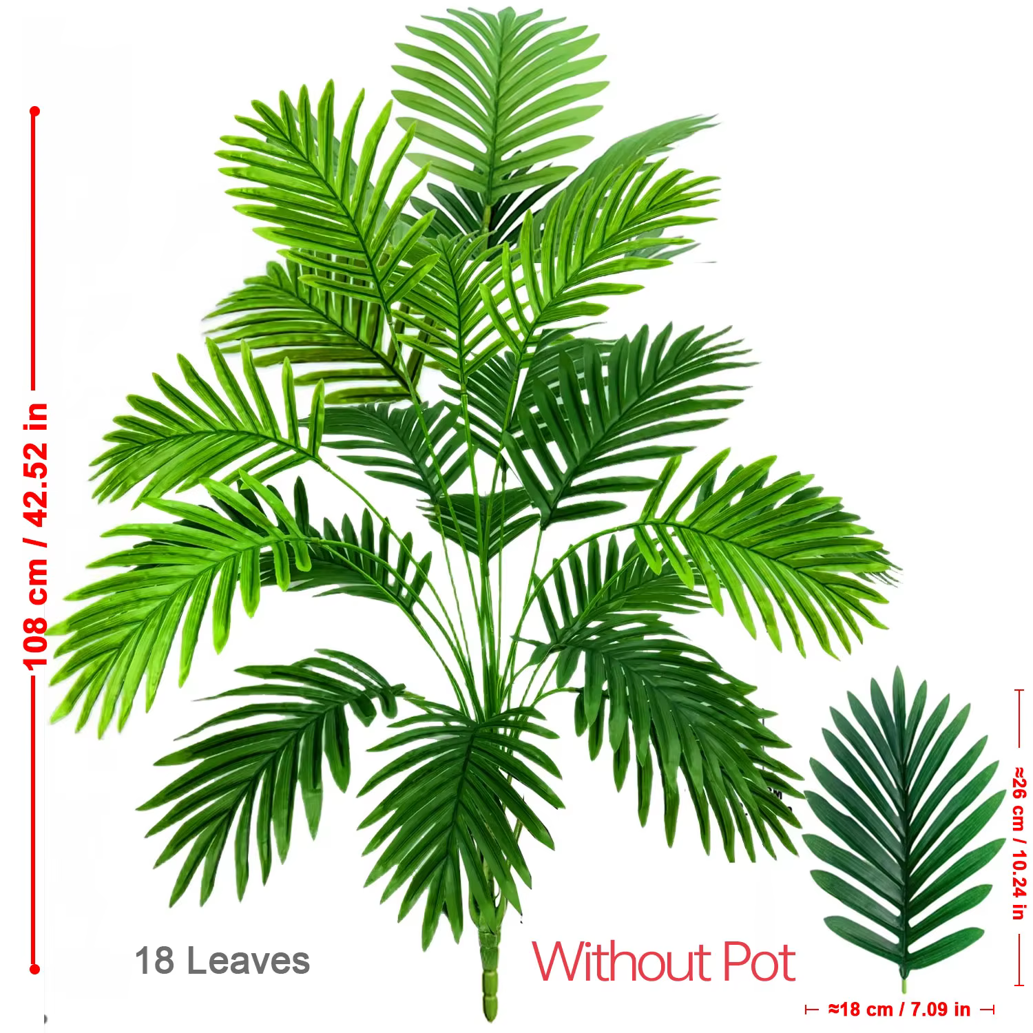 Plante artificielle Areca Palm avec pot