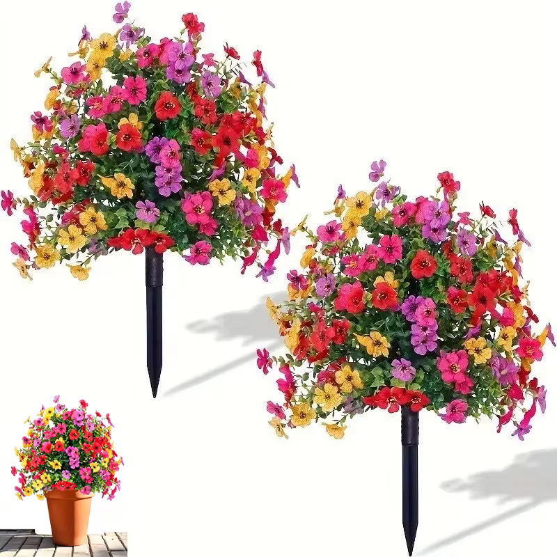 Arbres artificiels en topiaire violette avec piquet