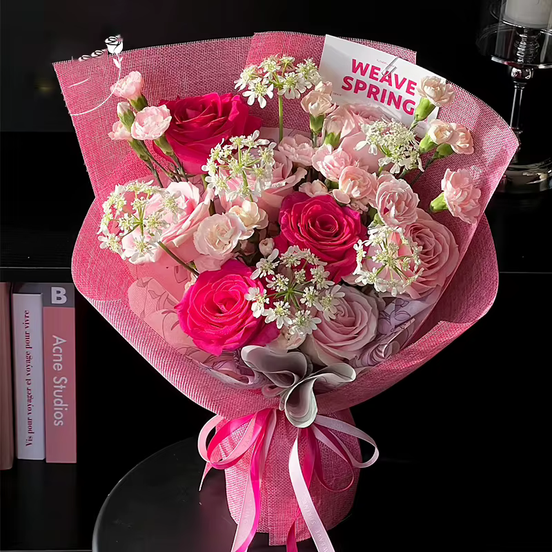 Enveloppes de bouquet de fleurs en lin