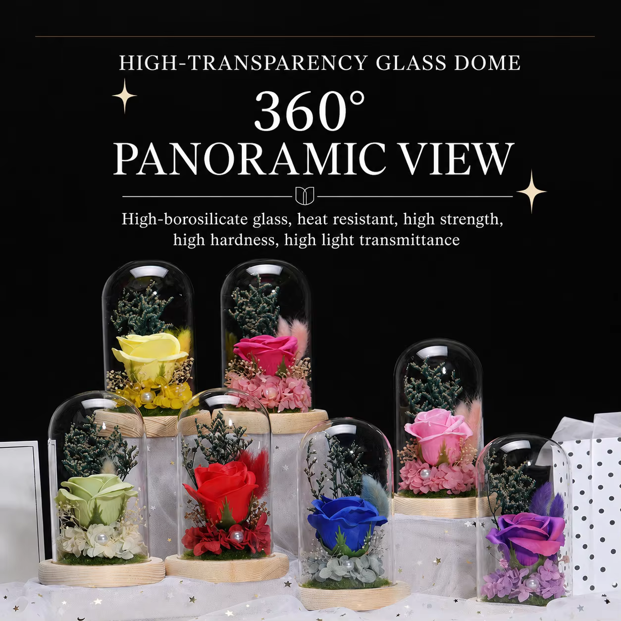 Ornement floral en verre décoratif