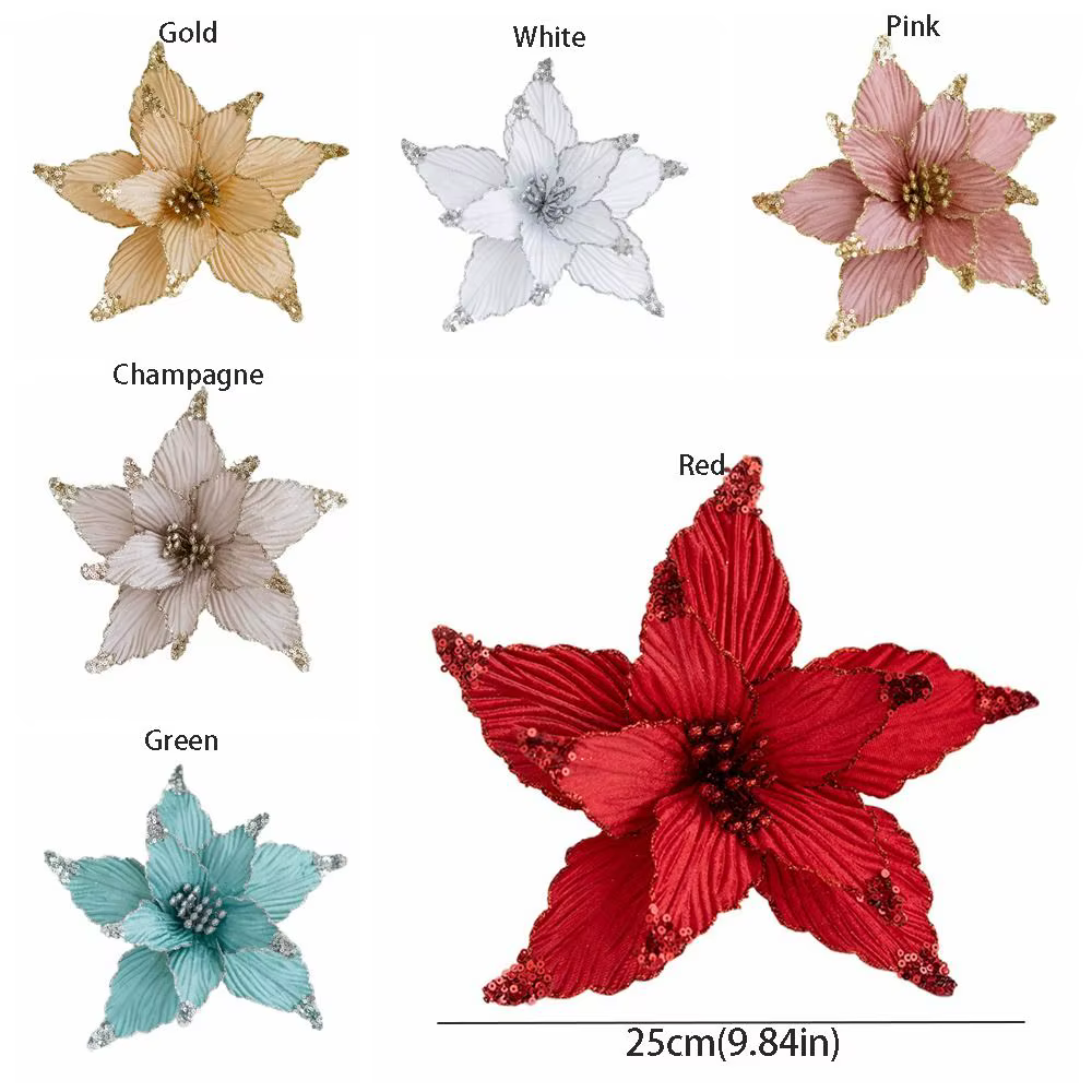 Fleurs de Noël scintillantes de haute qualité