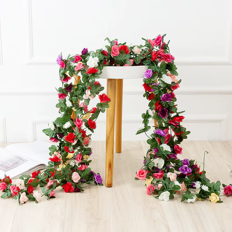 Guirlande de roses artificielles pour mariage, décoration de maison, table, bonsaï, extérieur, jardin, arches, bricolage, cadeau, plante