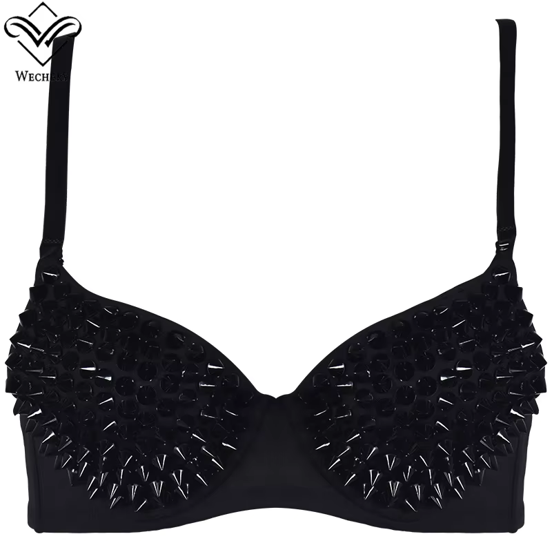 Soutien-gorge sexy, accessoires steampunk, corset à rivets, bustier push-up doré et argenté, vêtements de club pour femmes, lingerie sexy, sous-vêtements féminins