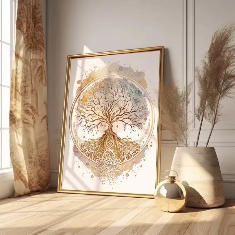 Arbre de vie bouddha fleur de Lotus Zen Yoga méditation spirituelle Vintage mur Art affiche impression toile peinture pour chambre décor à la maison