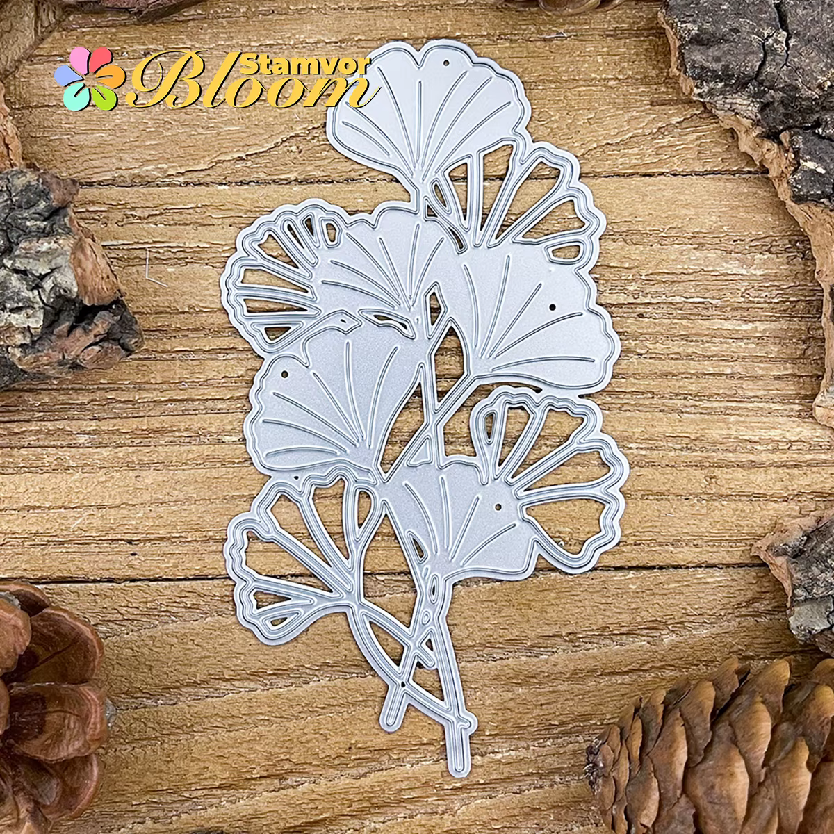 Ginkgo biloba feuilles belles fleurs matrices de découpe en métal Scrapbooking gaufrage décoratif