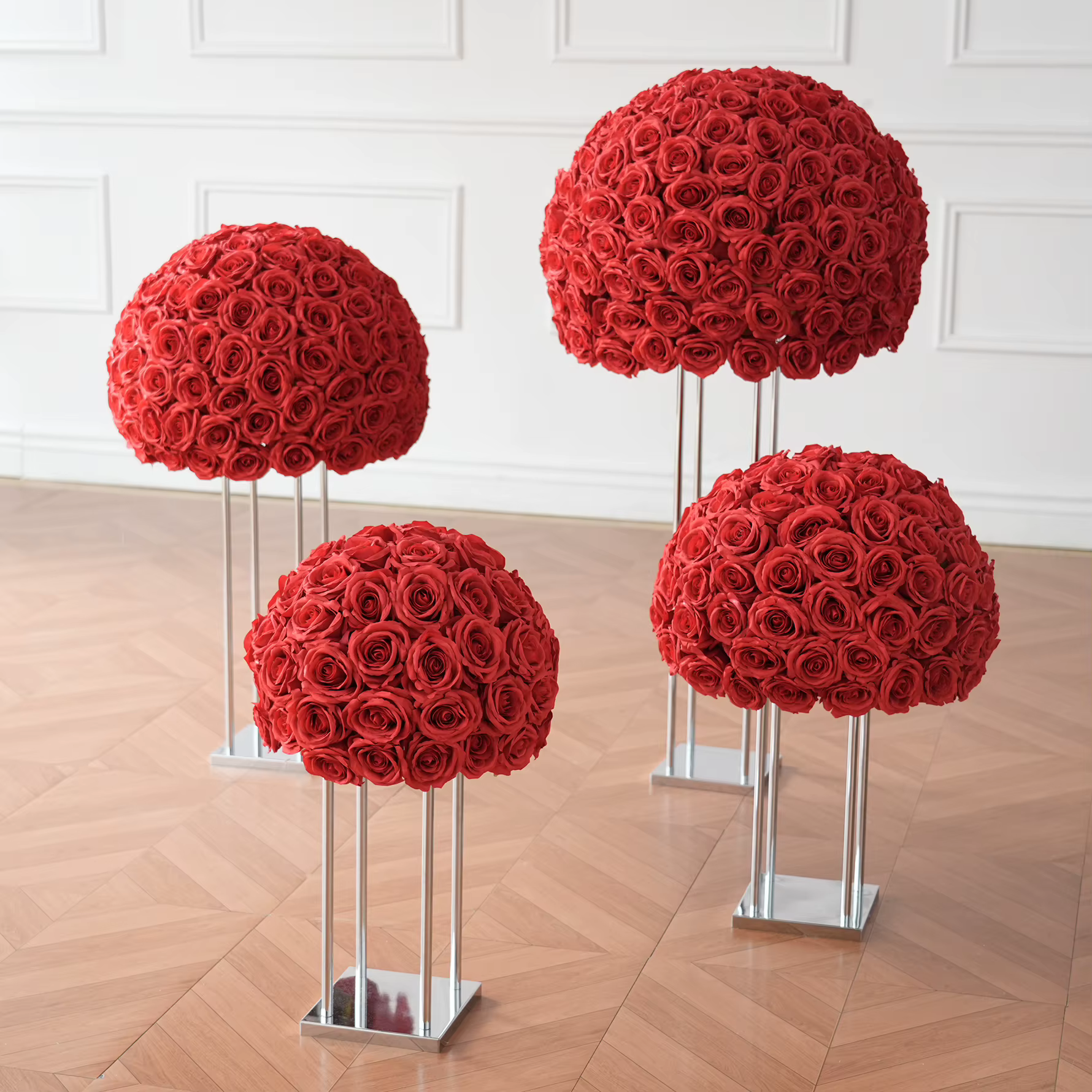 HMEOT H9186 Bouquet de roses rouges artificielles pour mariage