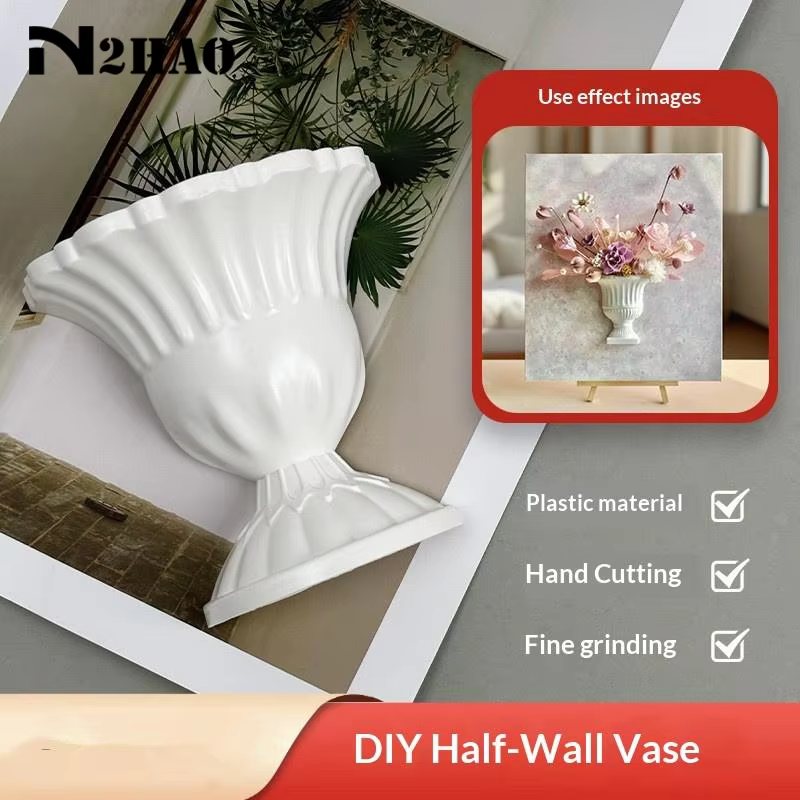 Vase mural demi-cercle blanc pour peinture à l'huile à la française