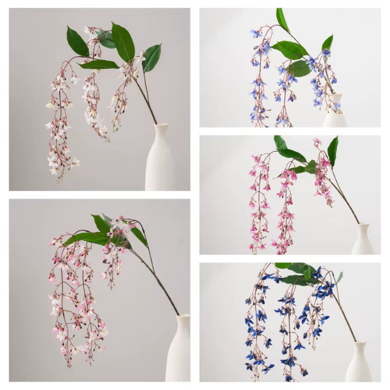 6 pièces de plantes vertes artificielles en soie