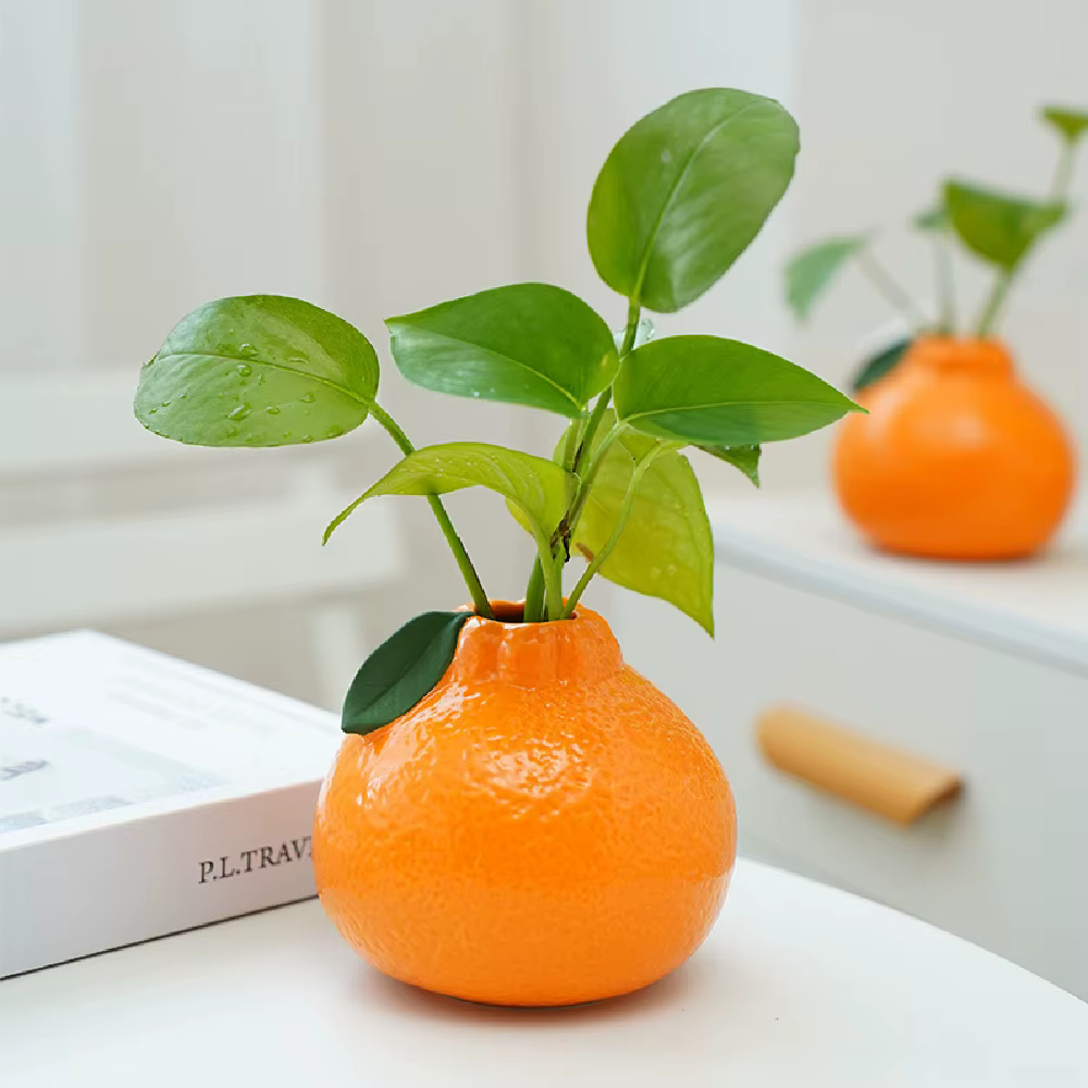 1pc Vase, Vase Orange pour la décoration intérieure