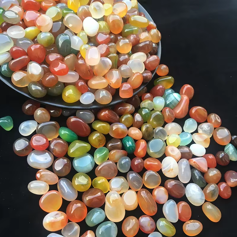 Ceubles d'agate 100g, pierres décoratives colorées pour Aquarium