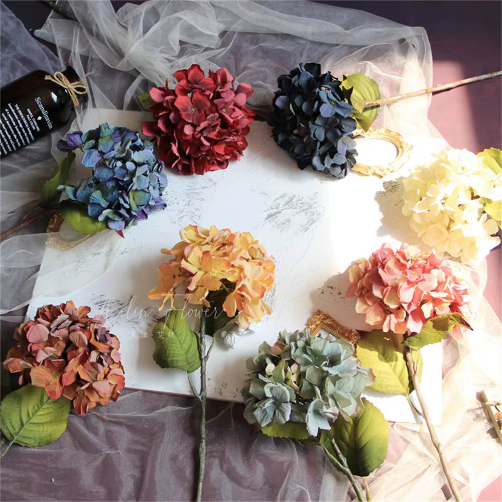 InjHortensia-Vase à Fleurs Artificielles pour la Décoration de la Maison