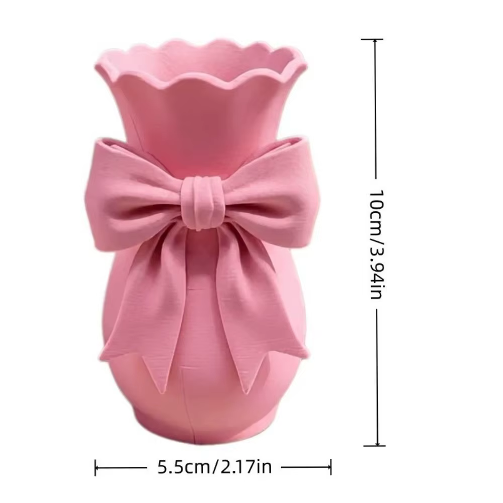 Vases à fleurs en forme de nœud rose au design torsadé