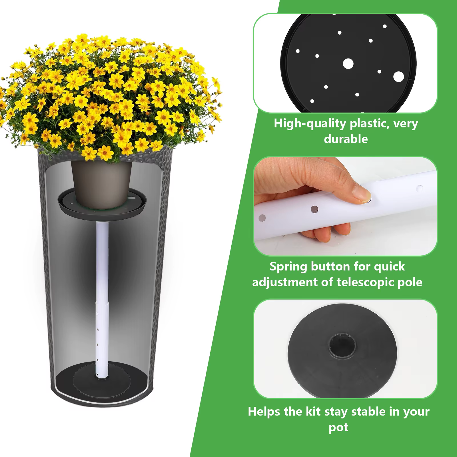Doublure de pot de fleurs réglable