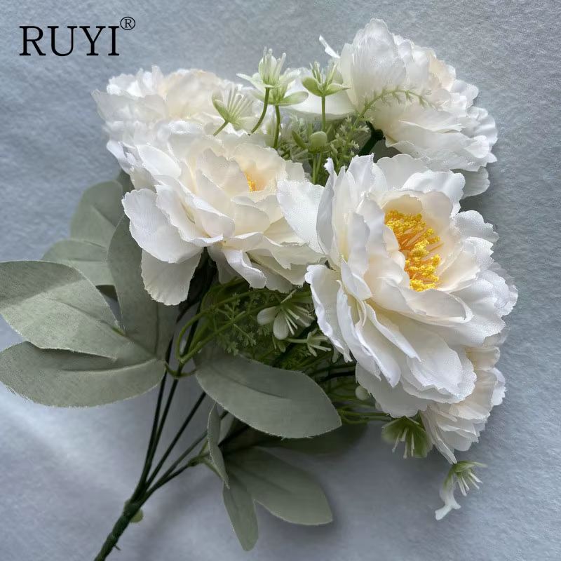 Bouquet de pivoines artificielles à 6 têtes