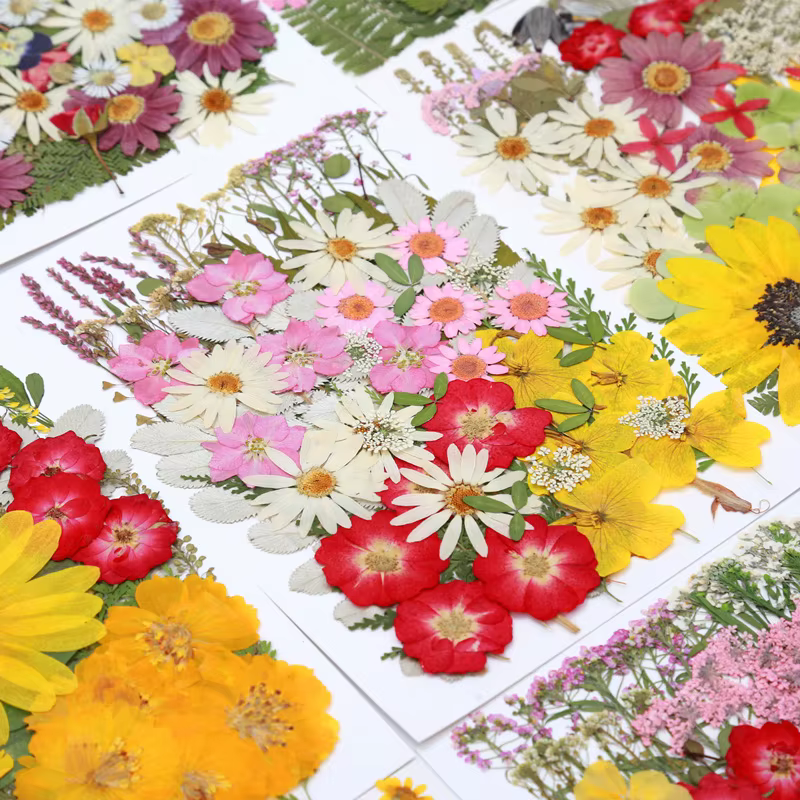 Pack de matériaux de fleurs séchées et pressées