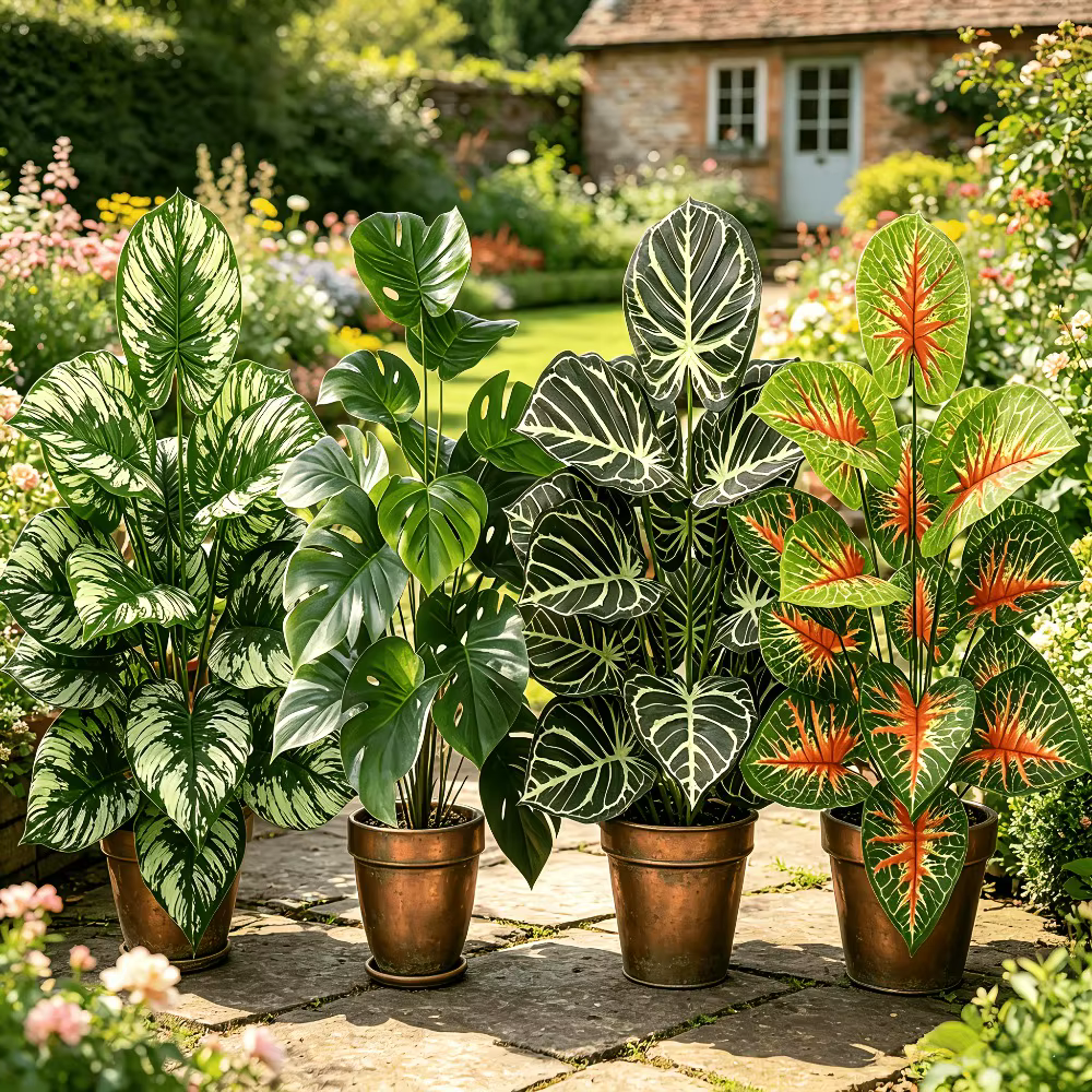 Ensemble de 4 plantes artificielles