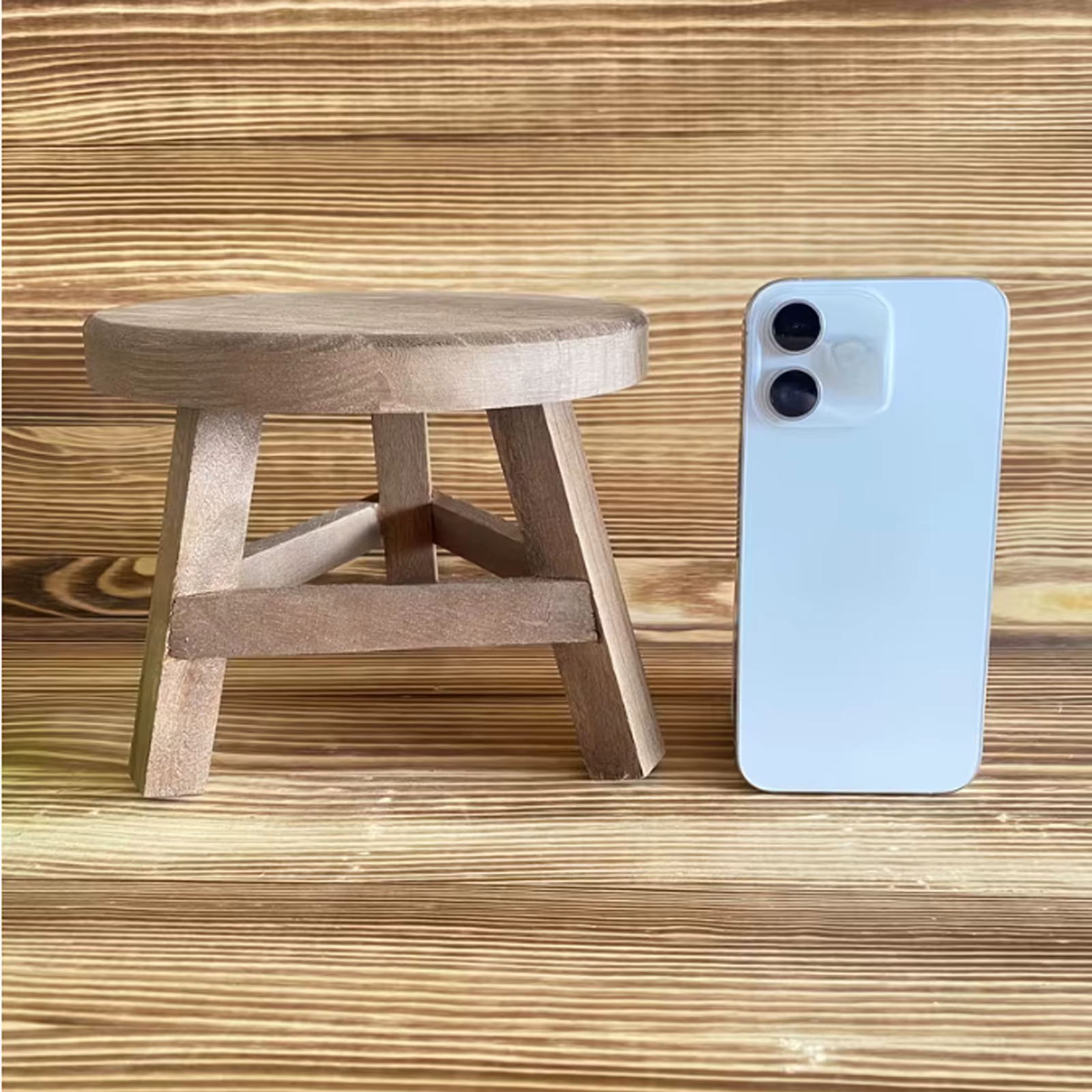 1 pièce Support de plantes rustique en bois