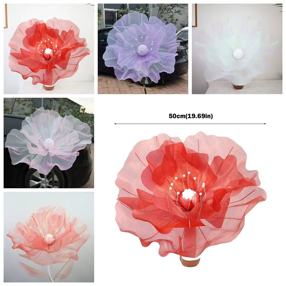 Fleur artificielle 3D en gaze de 50 cm