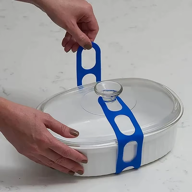 Sangle de couvercle réutilisable en silicone, bande élastique universelle pour couvercle de pot, support de couvercle de boîte à lunch, bande élastique, outil de vaisselle d'extérieur