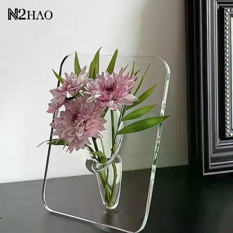 Vase à fleurs en acrylique transparent