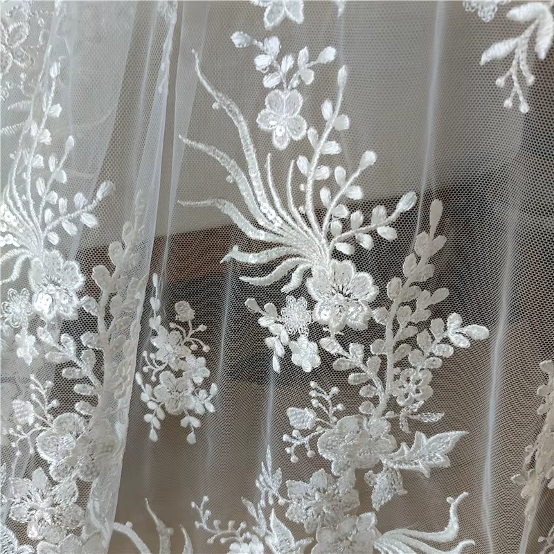 Tissu en Dentelle Florale pour Patients