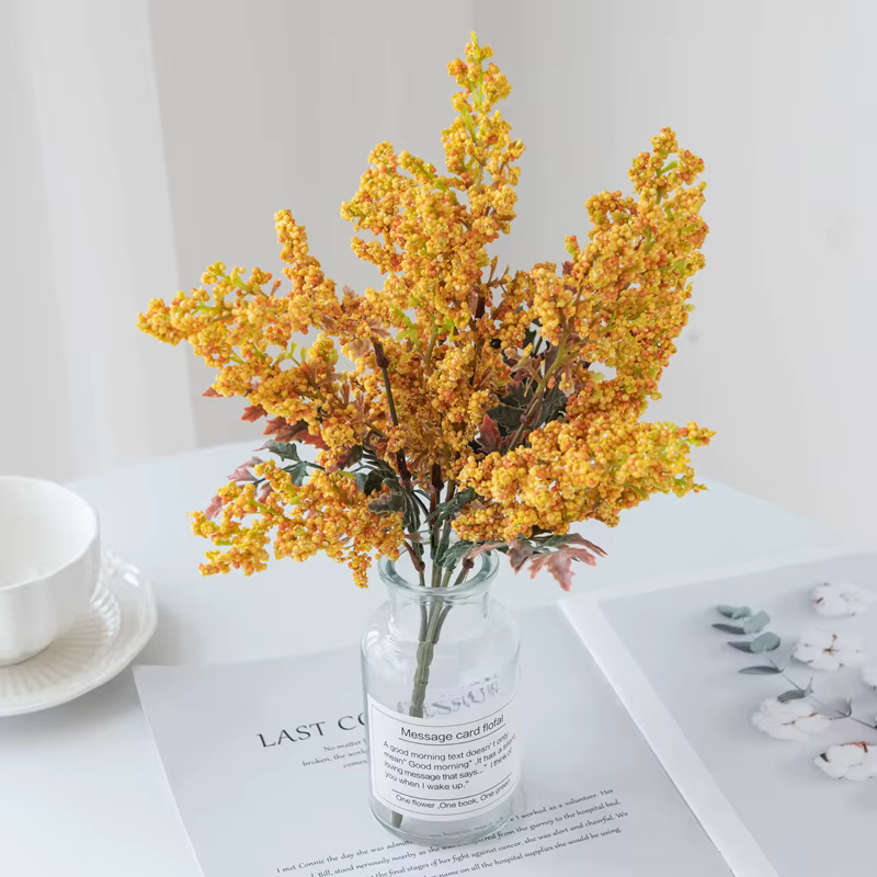 Fleurs artificielles fausse mousse gypsophile Pompon Vases pour la décoration de la maison guirlande de noël mariage accessoires de mariée liquidation
