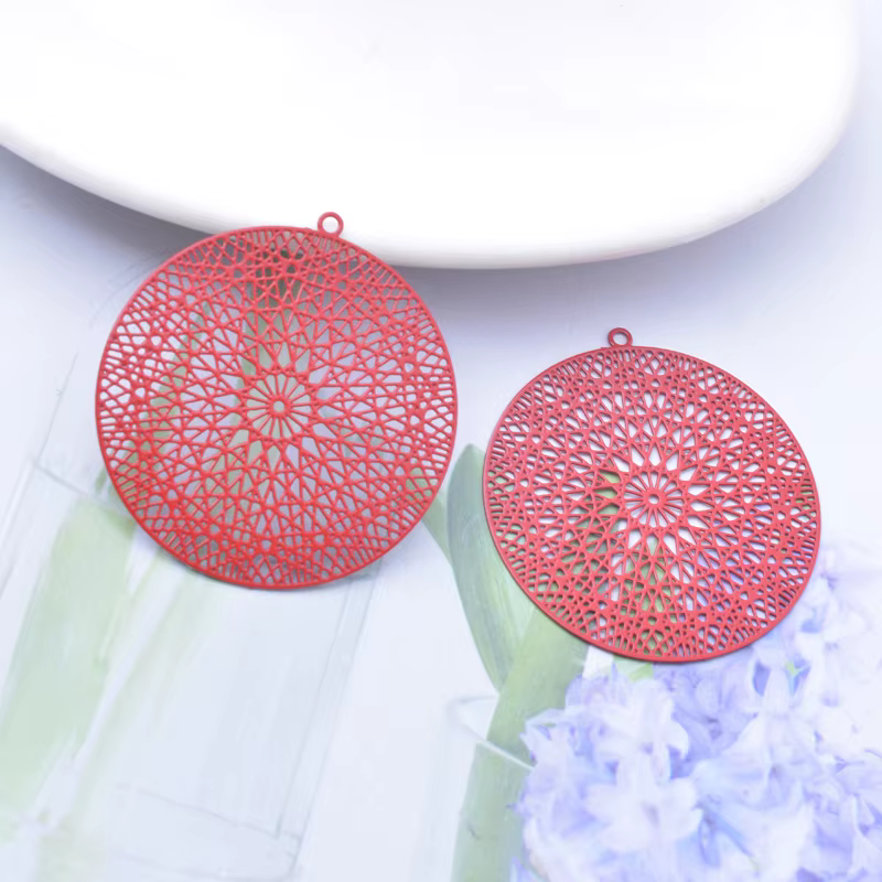 30 pcs/lot AB2056 37*35 laiton filigrane fleur de vie pendentif à breloques bijoux matériaux adaptés pour bricolage boucles d'oreilles