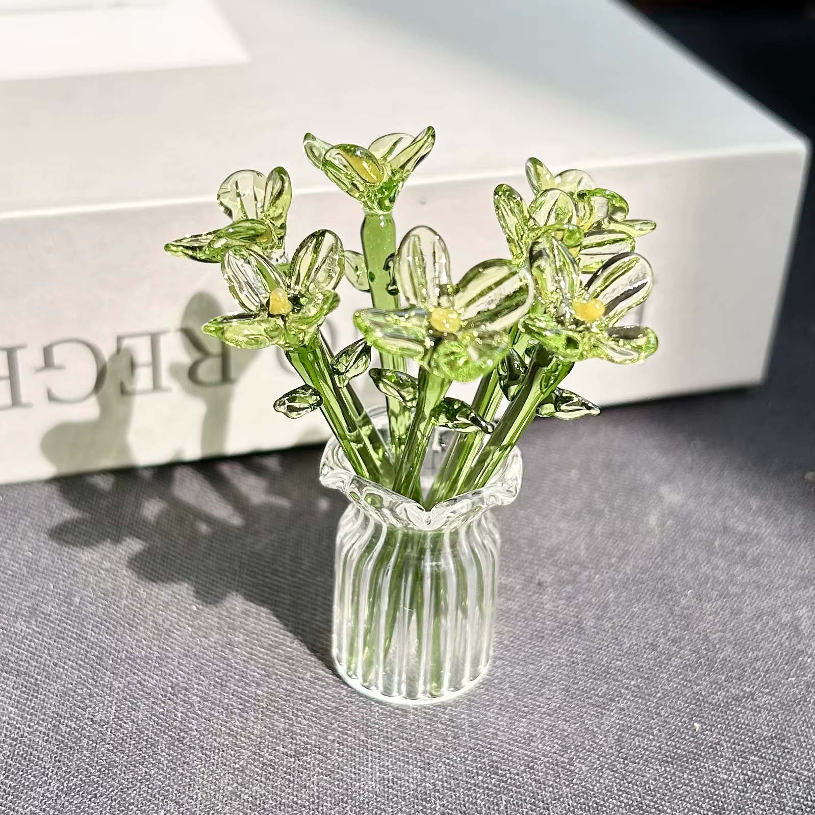 Bouquet de fleurs en verre émaillé