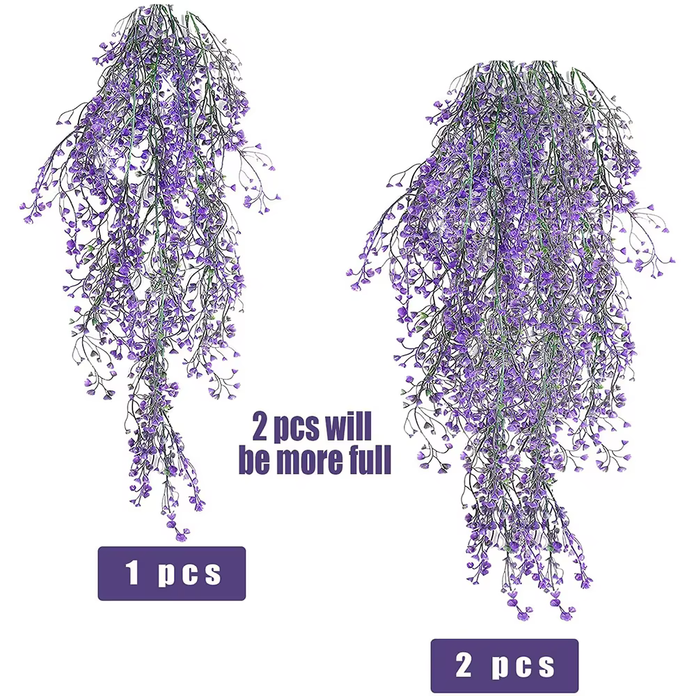 1 pièce de fleurs artificielles de glycine suspendues - Plantes