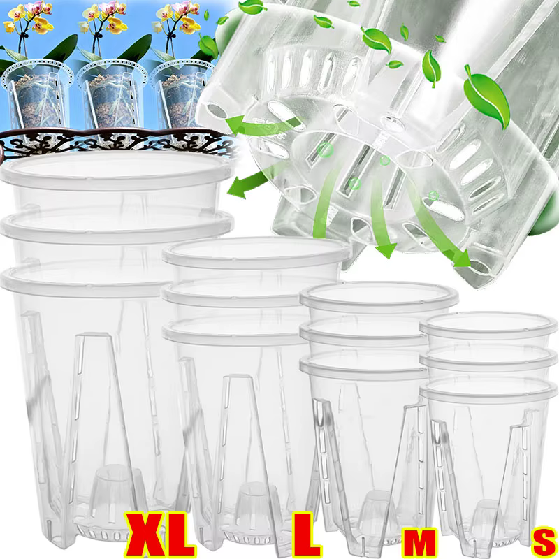 Pot de fleurs en plastique PP respirant pour orchidées