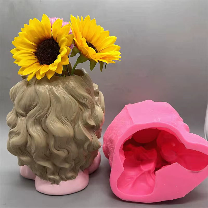 Moule en silicone pour pot de fleurs en forme de rose