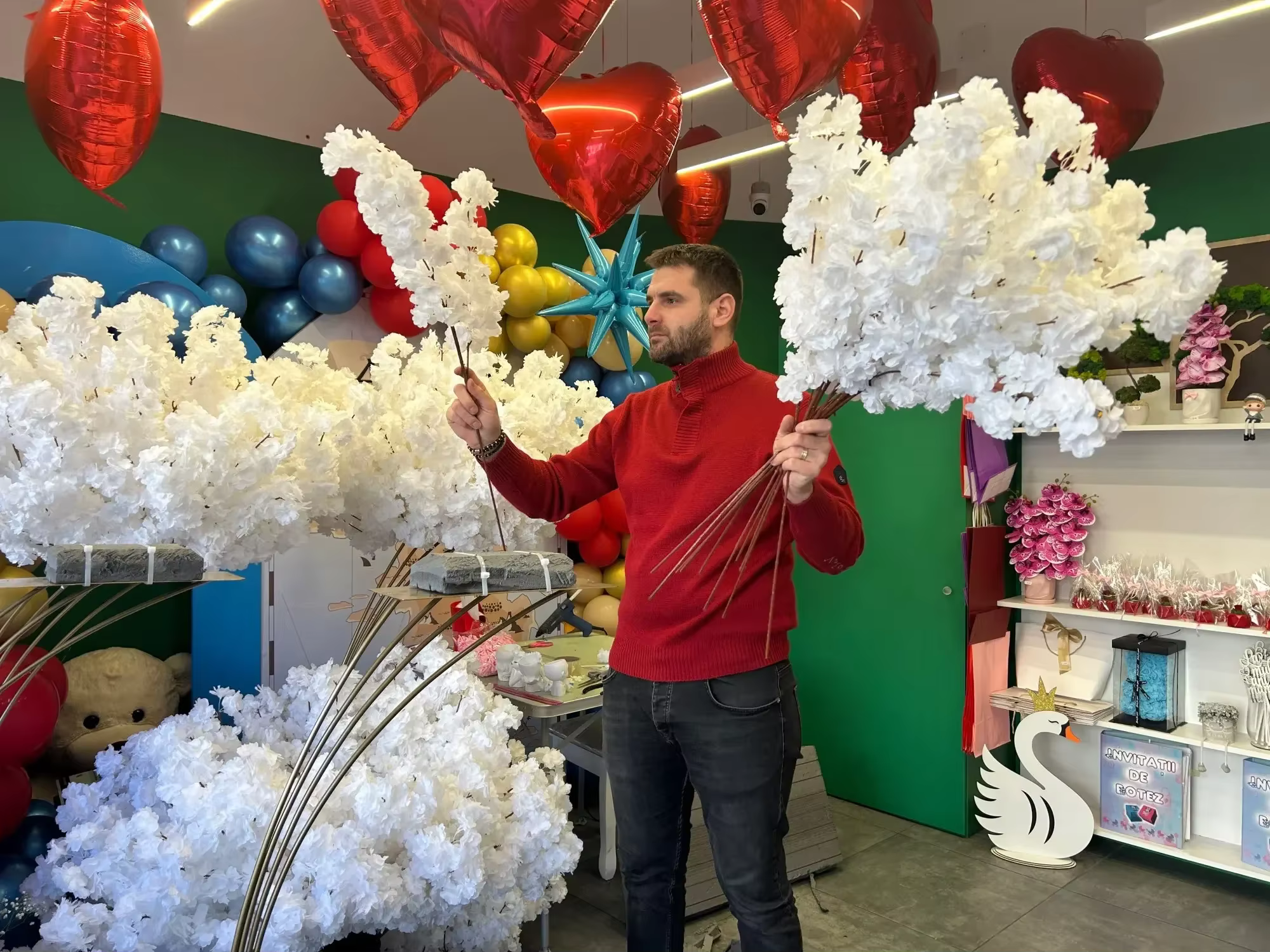Fleurs artificielles pour décoration d'arc de mariage