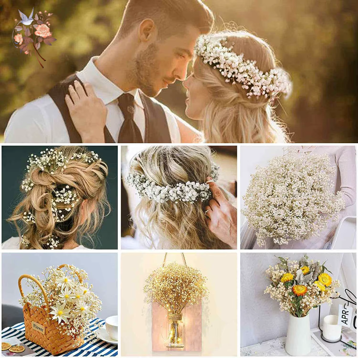 Bouquet de fleurs séchées pour bébé