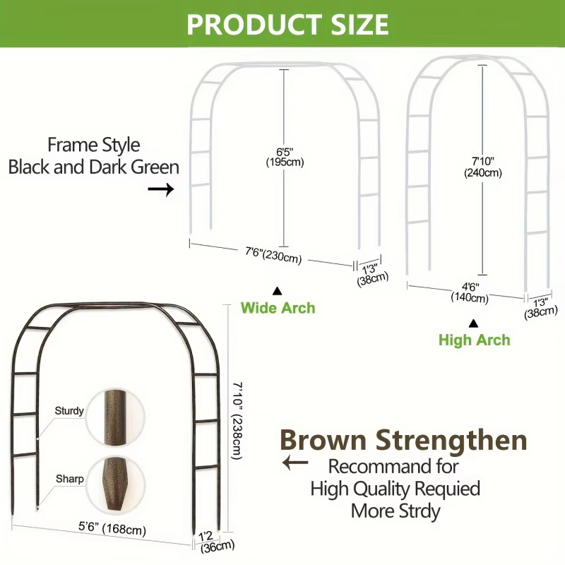 Support renforcé pour plantes grimpantes d'extérieur (roses et glycines) – 1 ou 2 supports individuels pour décoration