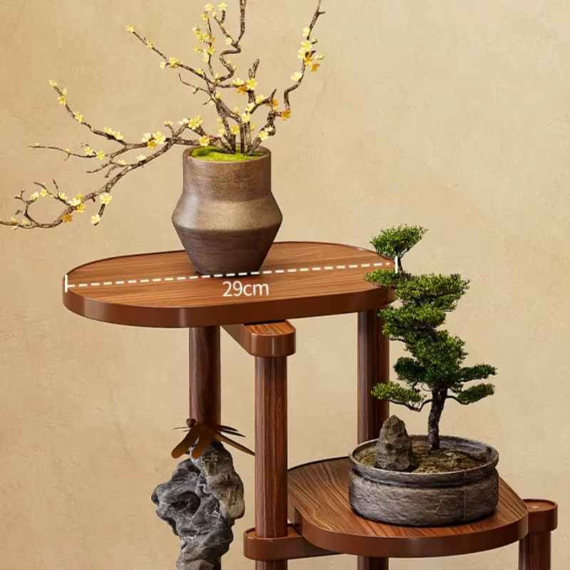 Support de plantes blanc en bois pour plusieurs fleurs