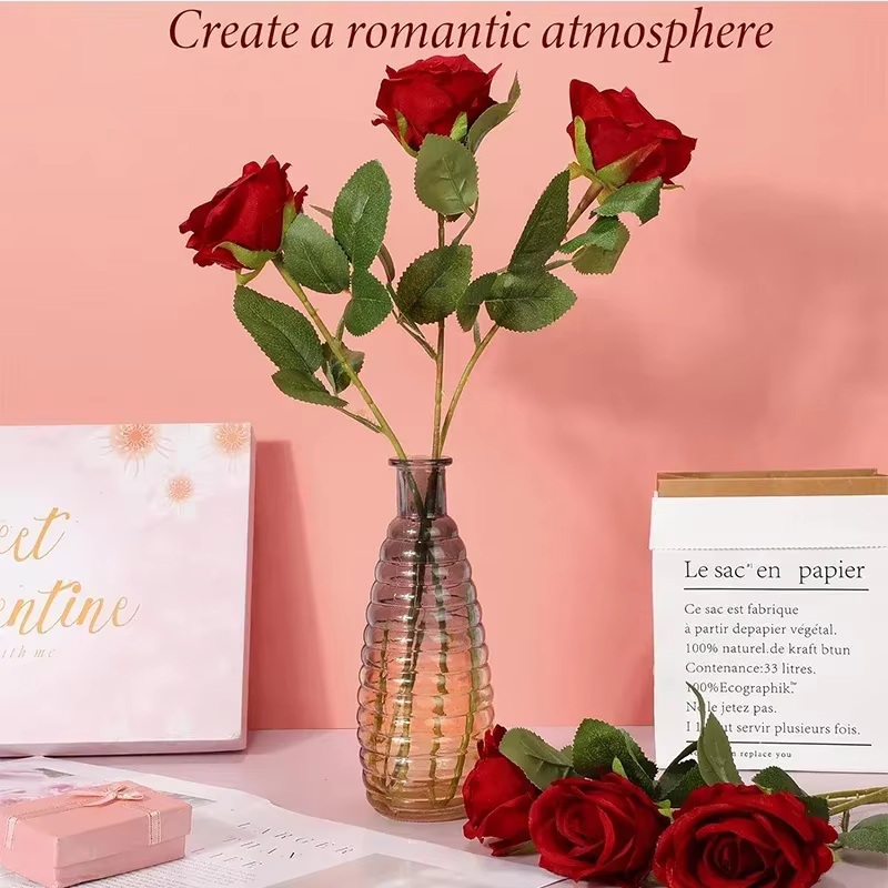 Roses artificielles en velours