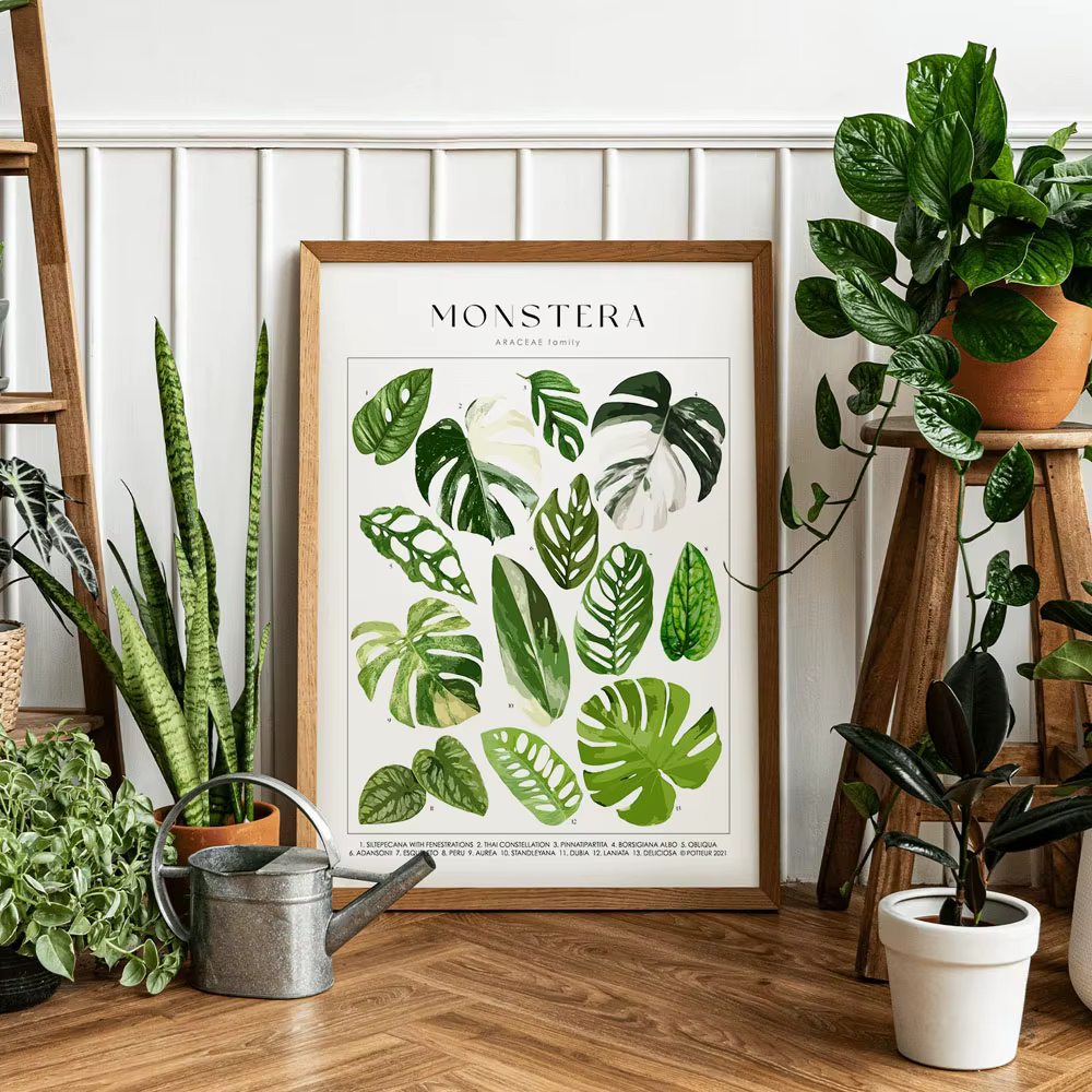 Impression d'art intérieur Feuilles botaniques vertes