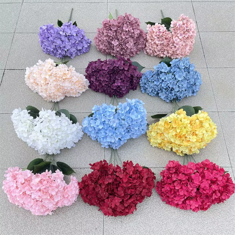 Bouquet d'hortensia artificielles en soie