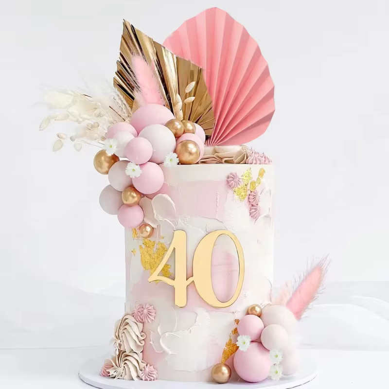 1 ensemble de décoration de feuilles de palmier dorées