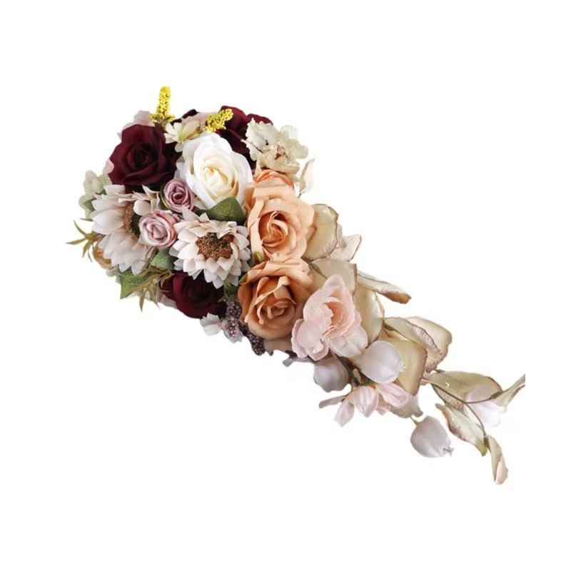 E8BD Arrangements floraux artificiels Bouquets fleurs artificielles pour cérémonie décorations mariage table