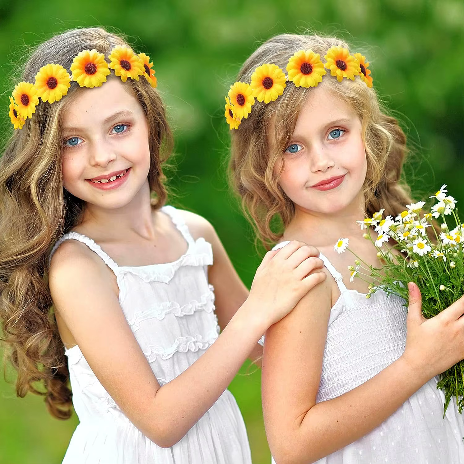 Couronne Tournesol Boho, Couronne AndrHair, Bandeau Sauna, Couronne Patients, Pièce Sauna, Coiffure Fleur Fille, Photographie de Mariage, Automne