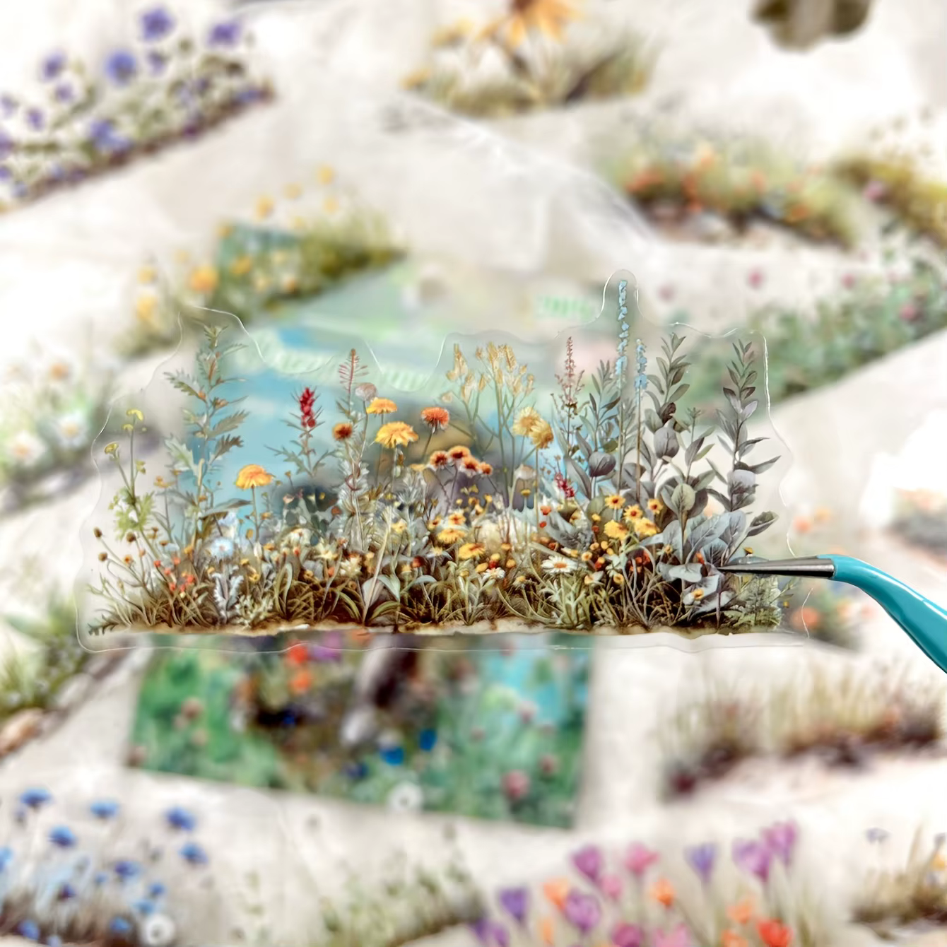 Autocollants de grappes de plantes et de fleurs