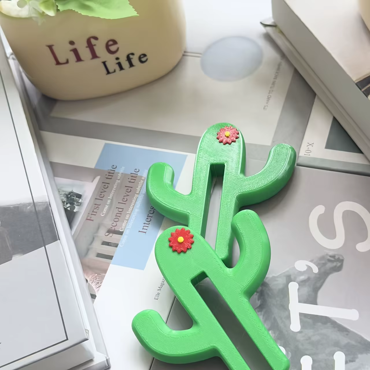 Support de rangement de salle de bain en forme de cactus