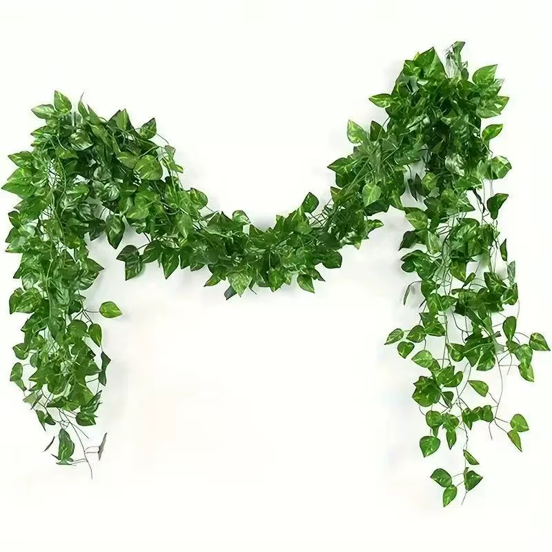 Guirlande de vigne artificielle suspendue de feuilles de lierre vert de 2.1M