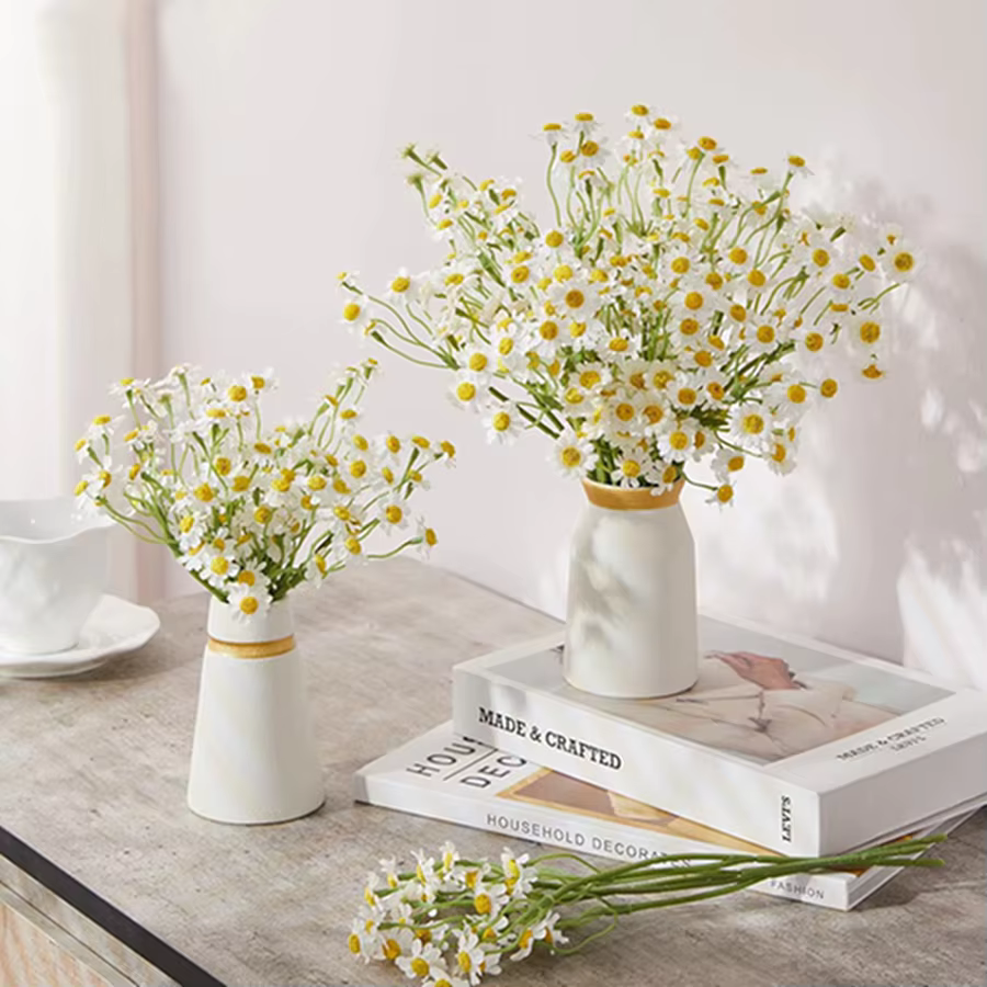Fleurs artificielles chrysanthèmes mariage maison salon décoration de table jardin extérieur couronnes de mariée bouquets belles œuvres d'art