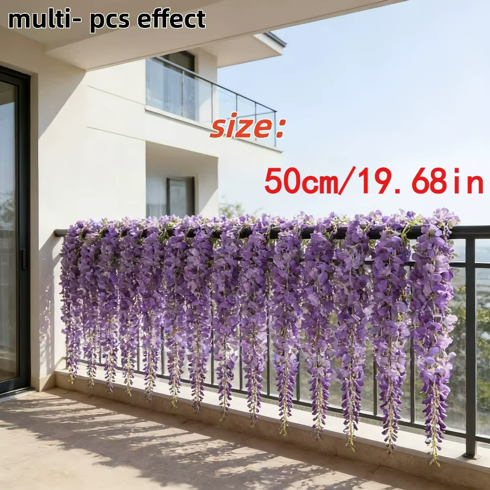 30 pièces de fleurs artificielles de glycine violette élégantes et romantiques pour les arrangements floraux de jardin