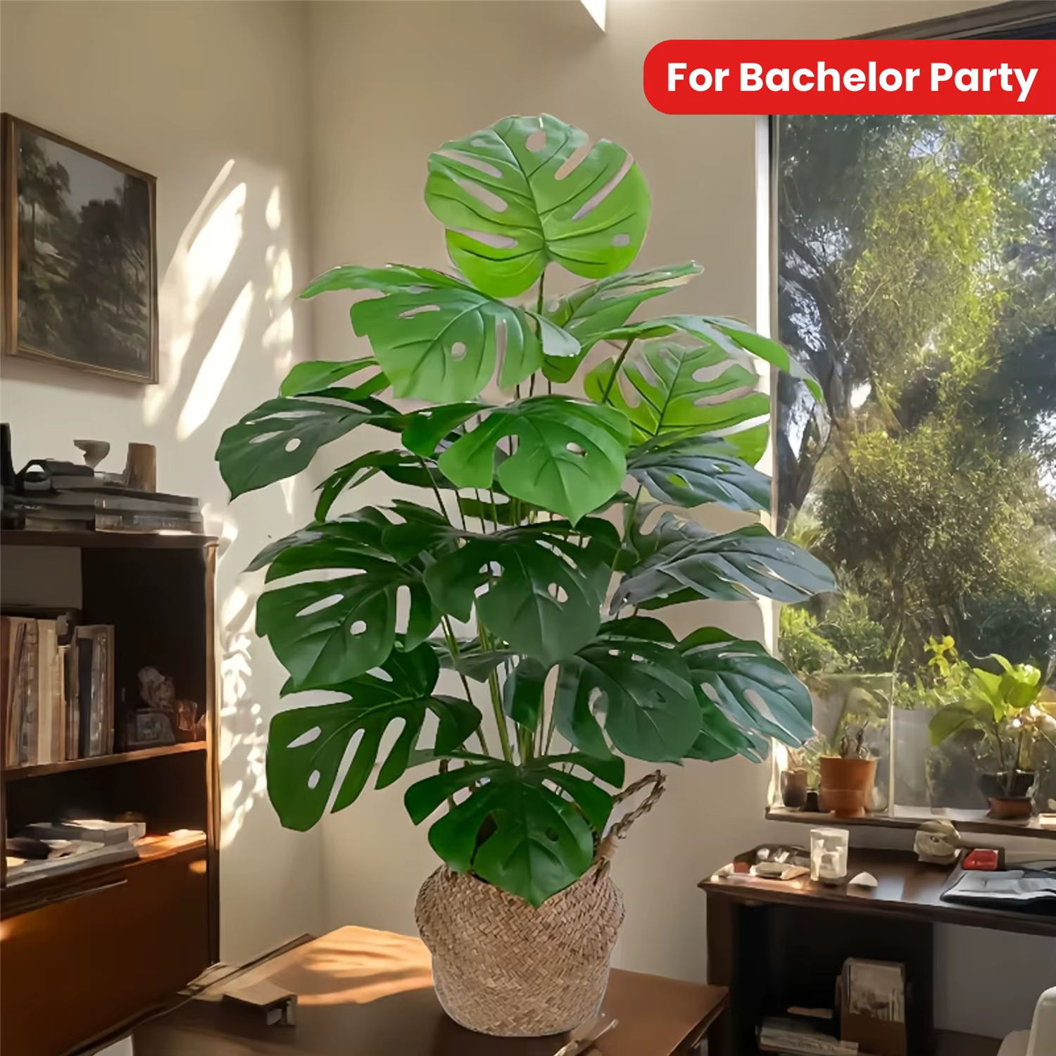 Une grande plante verte tropicale artificielle Dracaena avec 24 grandes feuilles