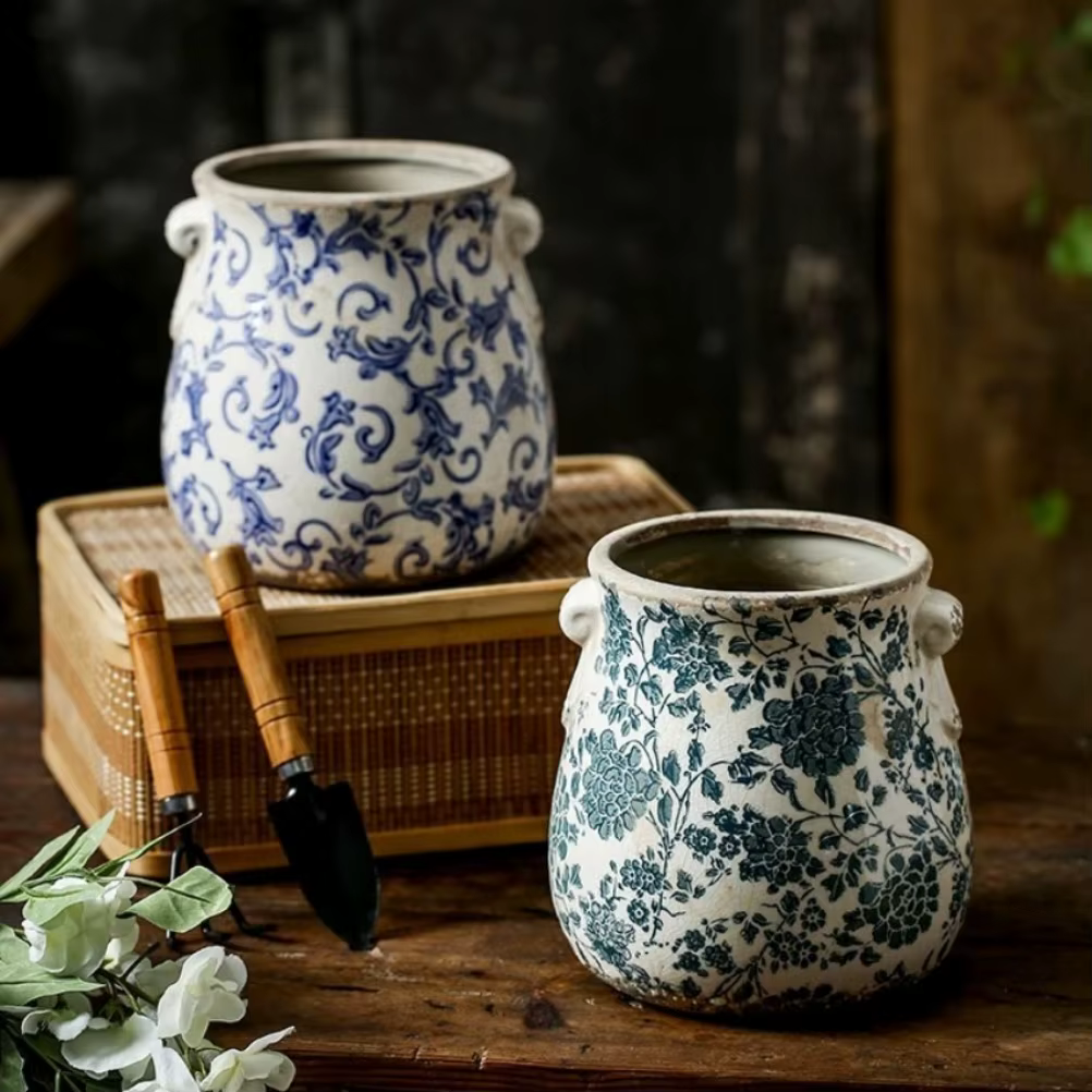 Pot de fleur en céramique Vintage