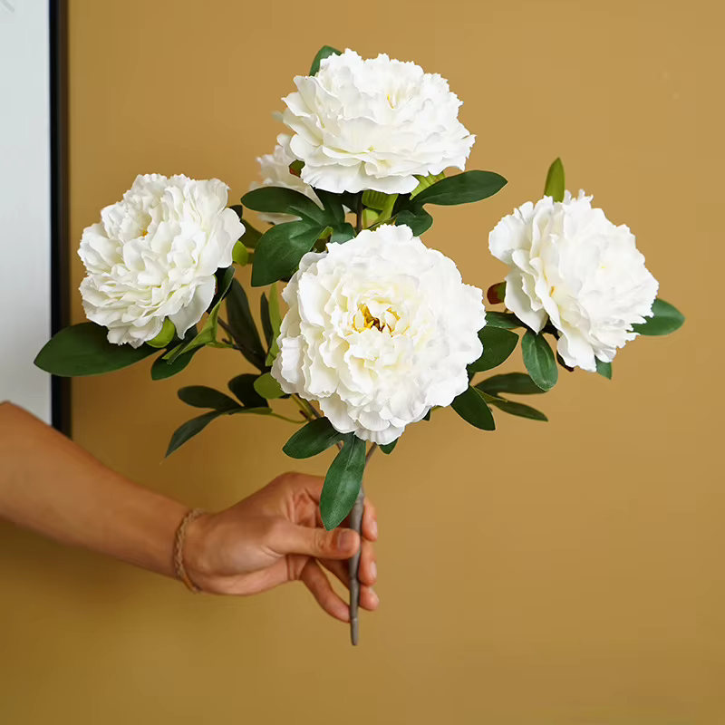 Bouquet de pivoines en soie à 5 têtes
