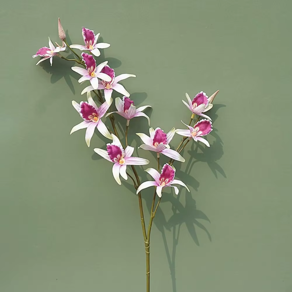 2 Branches d'Orchidées Artificielles Dendrobium Réalistes au Toucher Naturel